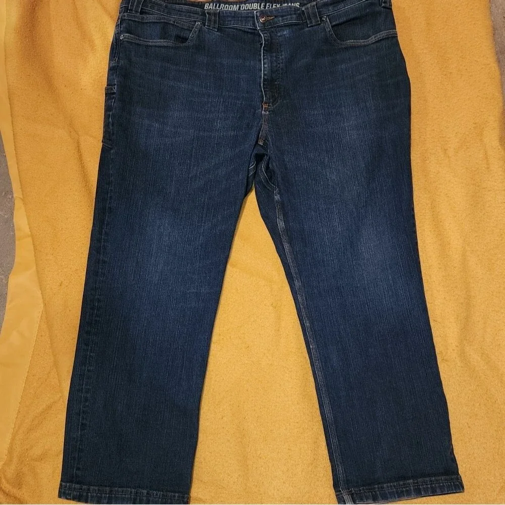 Duluth mens ballroom double flex relaxed dark wash jeans sz 44×30